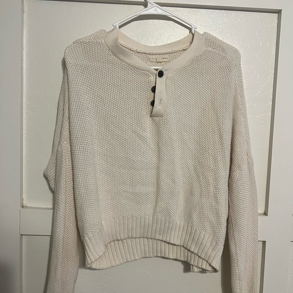 white sweater